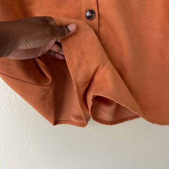 Vestique Orange Short Sleeve Collared Button Down Romper Size Small - Picture 9 of 12